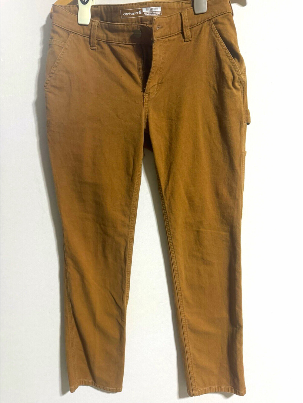 Carhartt Women’s Cotton Canvas Straight Leg Work Pants, Mid Rise, Pockets